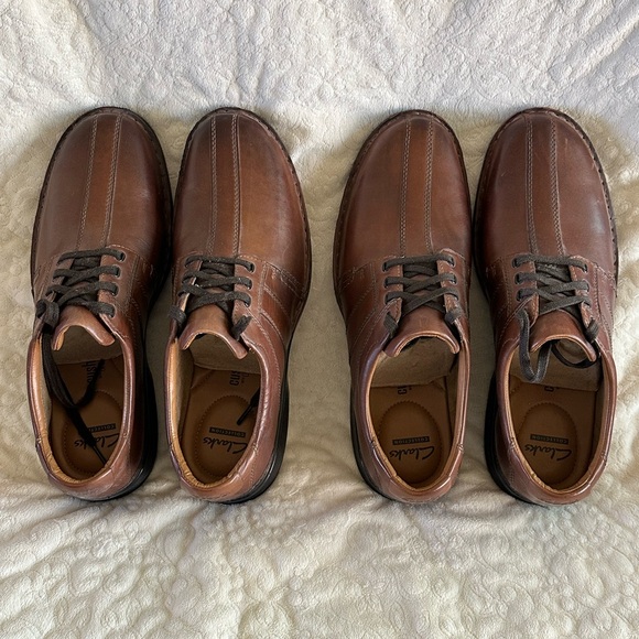 Clarks Other - Men’s Clark’s Shoes, brown leather, BRAND NEW, sticker still on bottoms 11-1/2 W